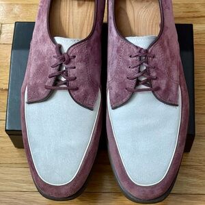 Hush Puppies Men's Plum and White Suede Oxfords